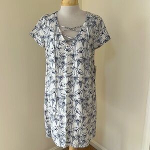 NWT! JOHNNY WAS white Lillie’s Size S dress with cross cross tie pattern